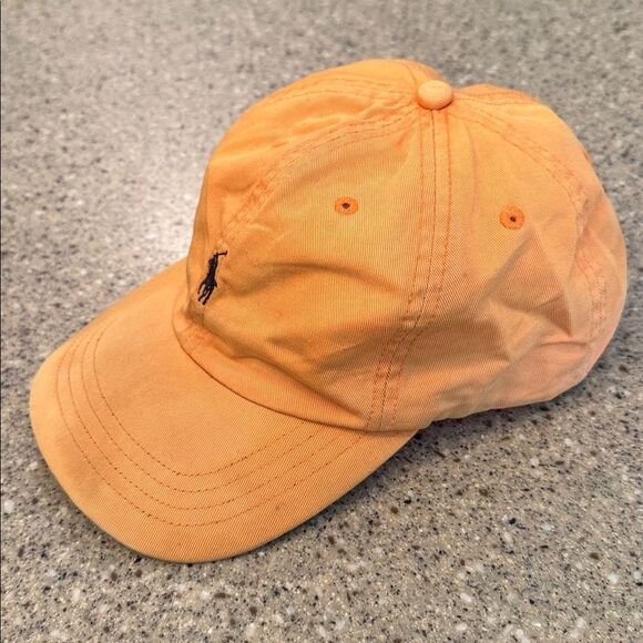 POLO RALPH LAUREN Vintage Distressed Worn Sun Faded Dad Leather Strap Back Hat - Picture 2 of 10